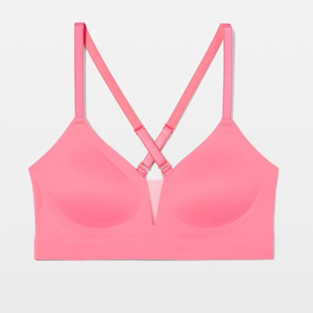 NWT Seamless soft pink mesh adjustable bralette, Soma size M - Picture 5 of 15